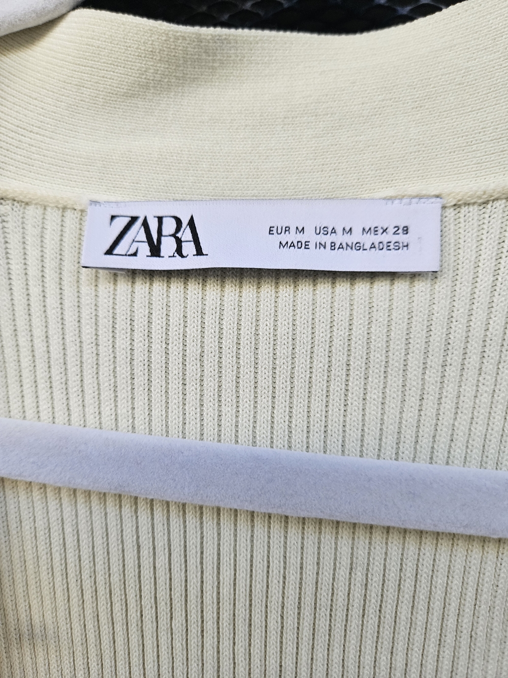 Zara Ribbed Knit Long Cardigan Dress Cream Off-White Button Down Size Medium - Picture 12 of 13